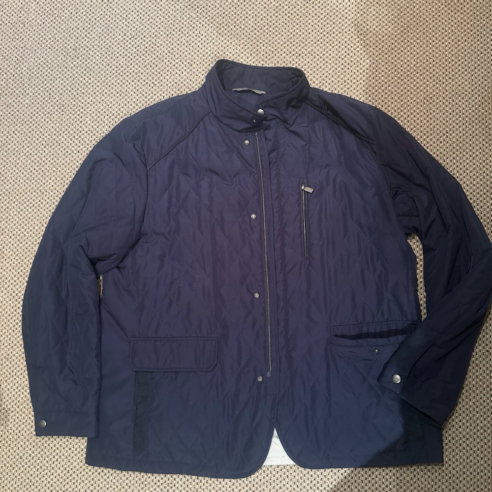 Canali Men's Navy Quilted Puffer Jacket. Excellent condition